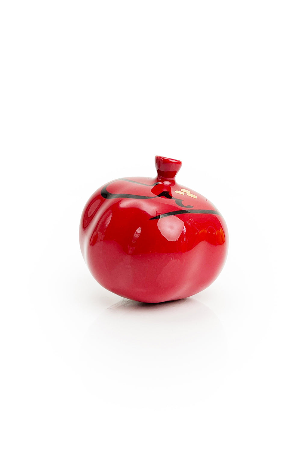 Black Farsi Alphabets Red Ceramic Pomegranate