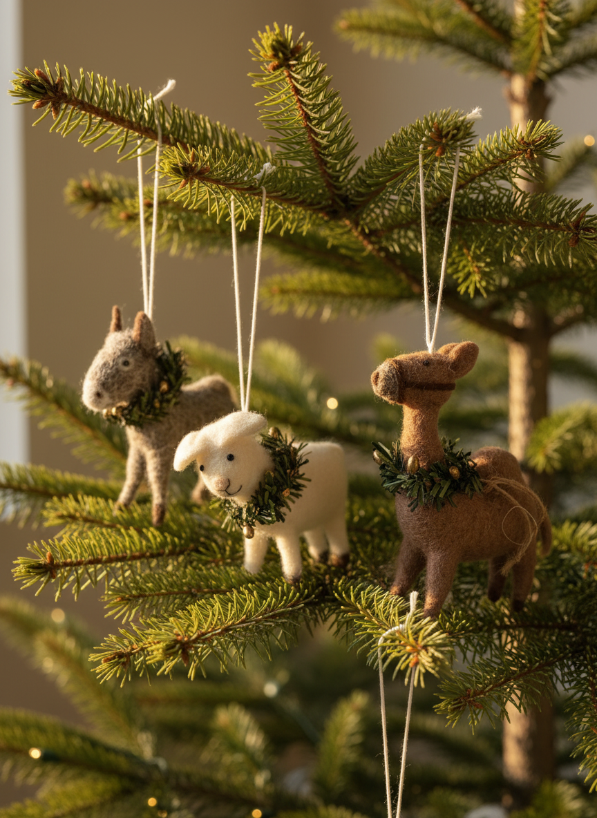 animal ornament set of 3
