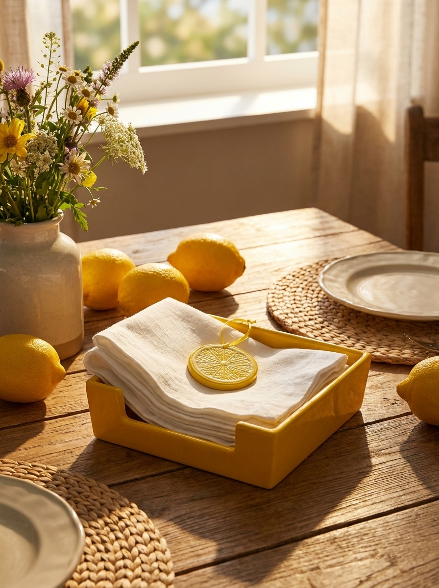 Square Lemon Slice Napkin Holder