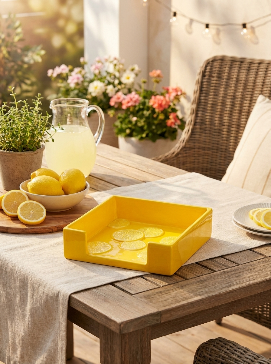 Square Lemon Slice Napkin Holder