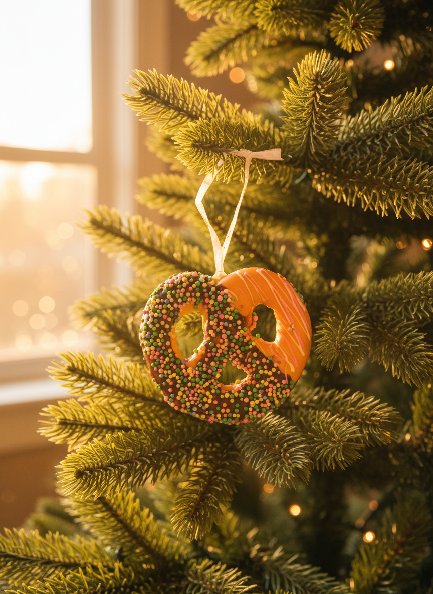 Chocolate Covered Twisted Pretzel Ornament
