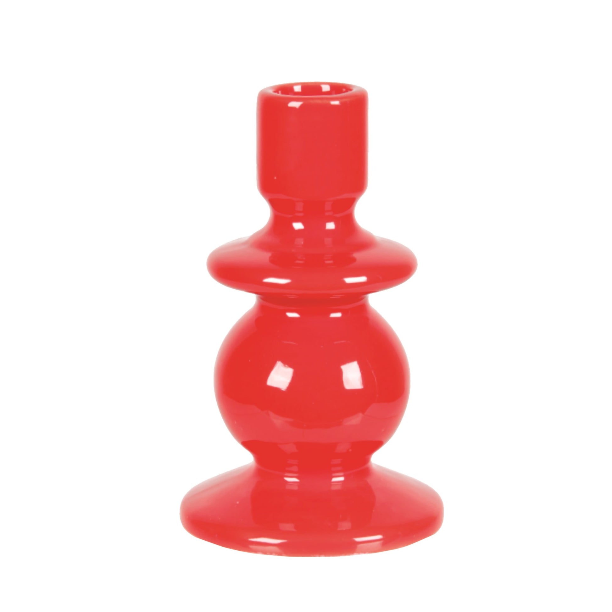 Bright Red Candle Holder-Set Of 2