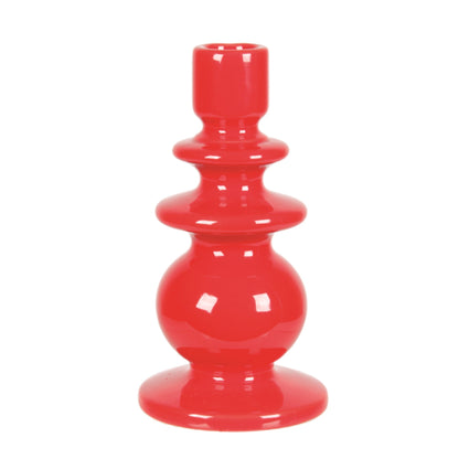 Bright Red Candle Holder-Set Of 2