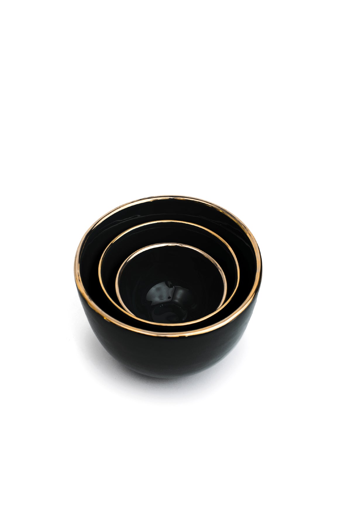 Minimalist Black Bowl with Gold Edges