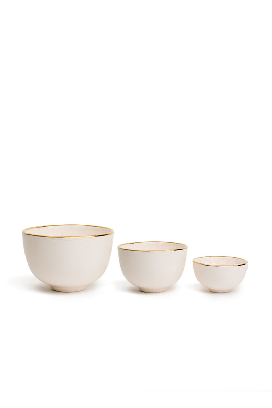 Minimalist White Bowl with Gold Edges
