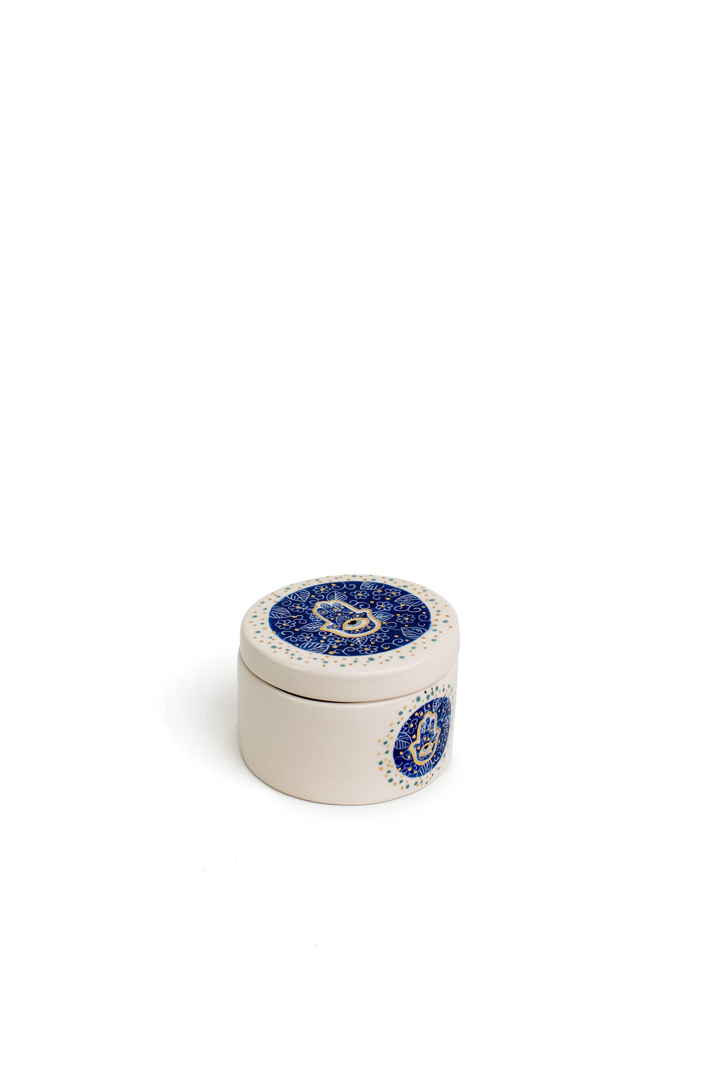 Small 4" Round Ceramic Canister | Blue Eye Design