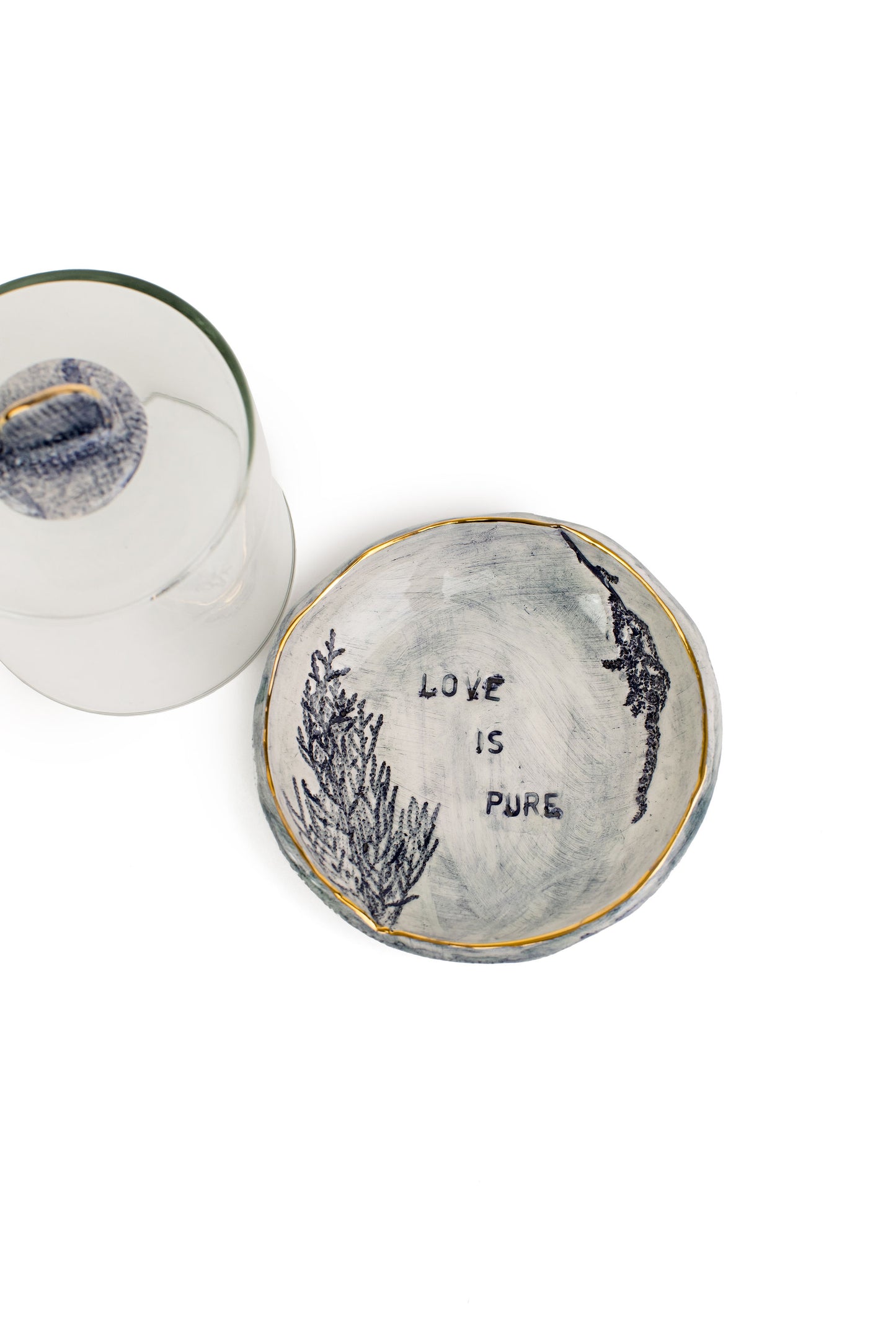 Love Note Glass Dome Container