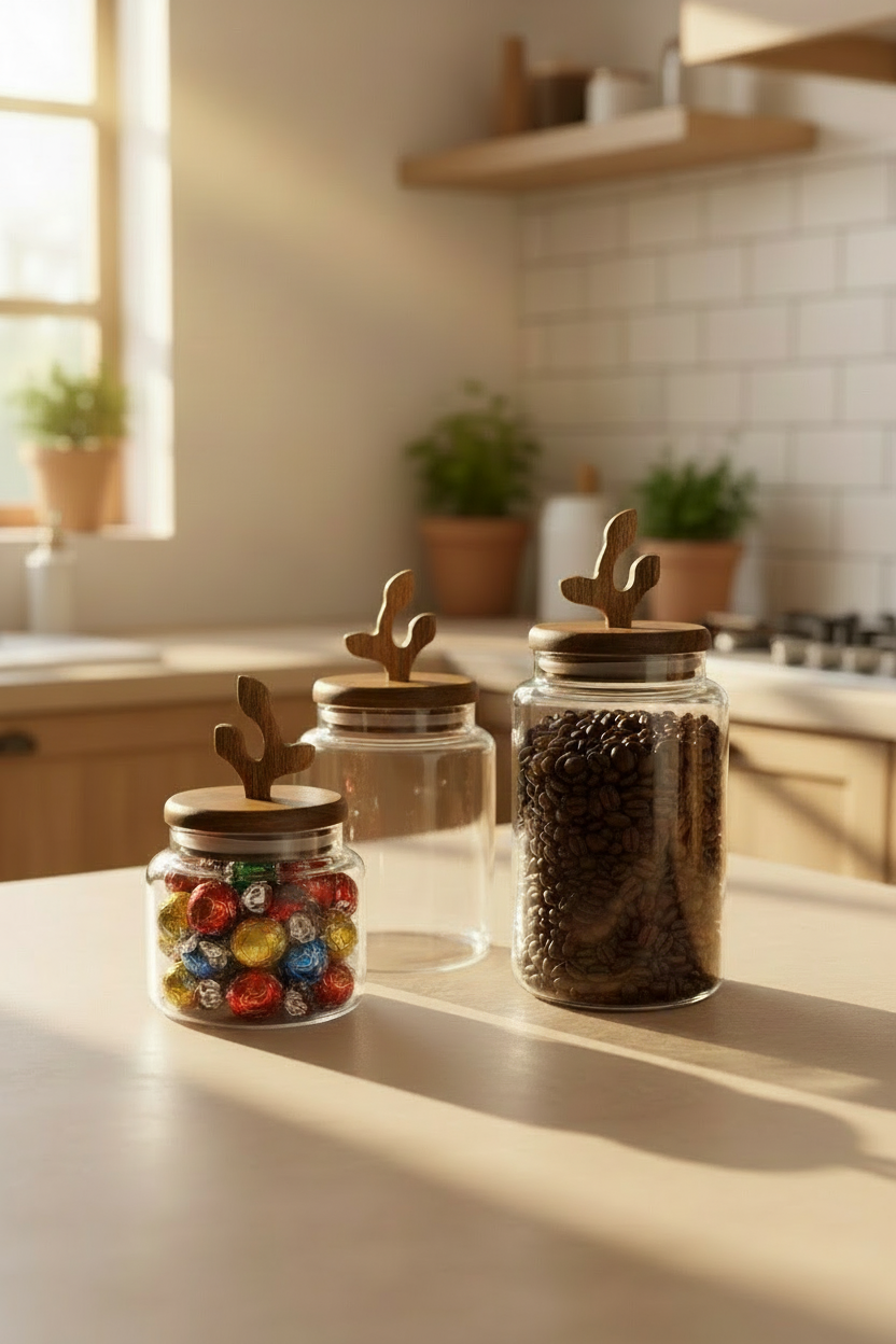 Glass Canister | Leaf Lid