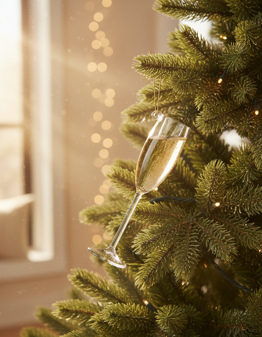 Glass Champagne Ornament