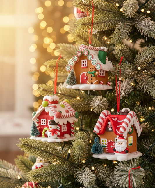 LED Gingerbread Candy House Ornament
