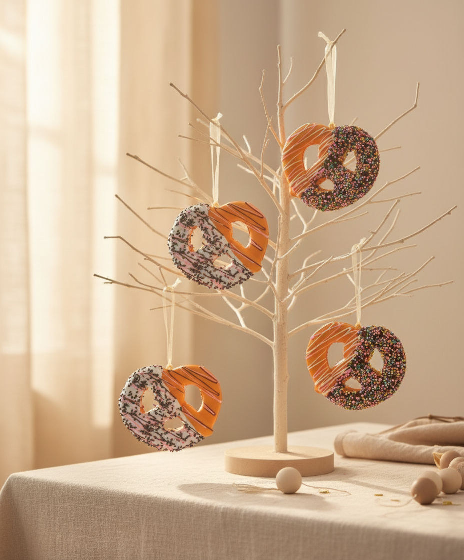 Chocolate Covered Twisted Pretzel Ornament