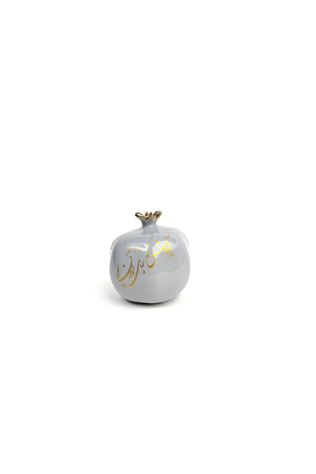 Gray Ceramic Pomegranate Gold I Wish