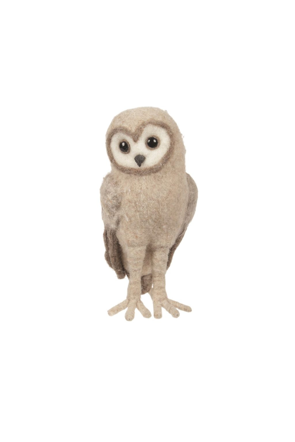 Ivory and Tan Wool Owl Decor