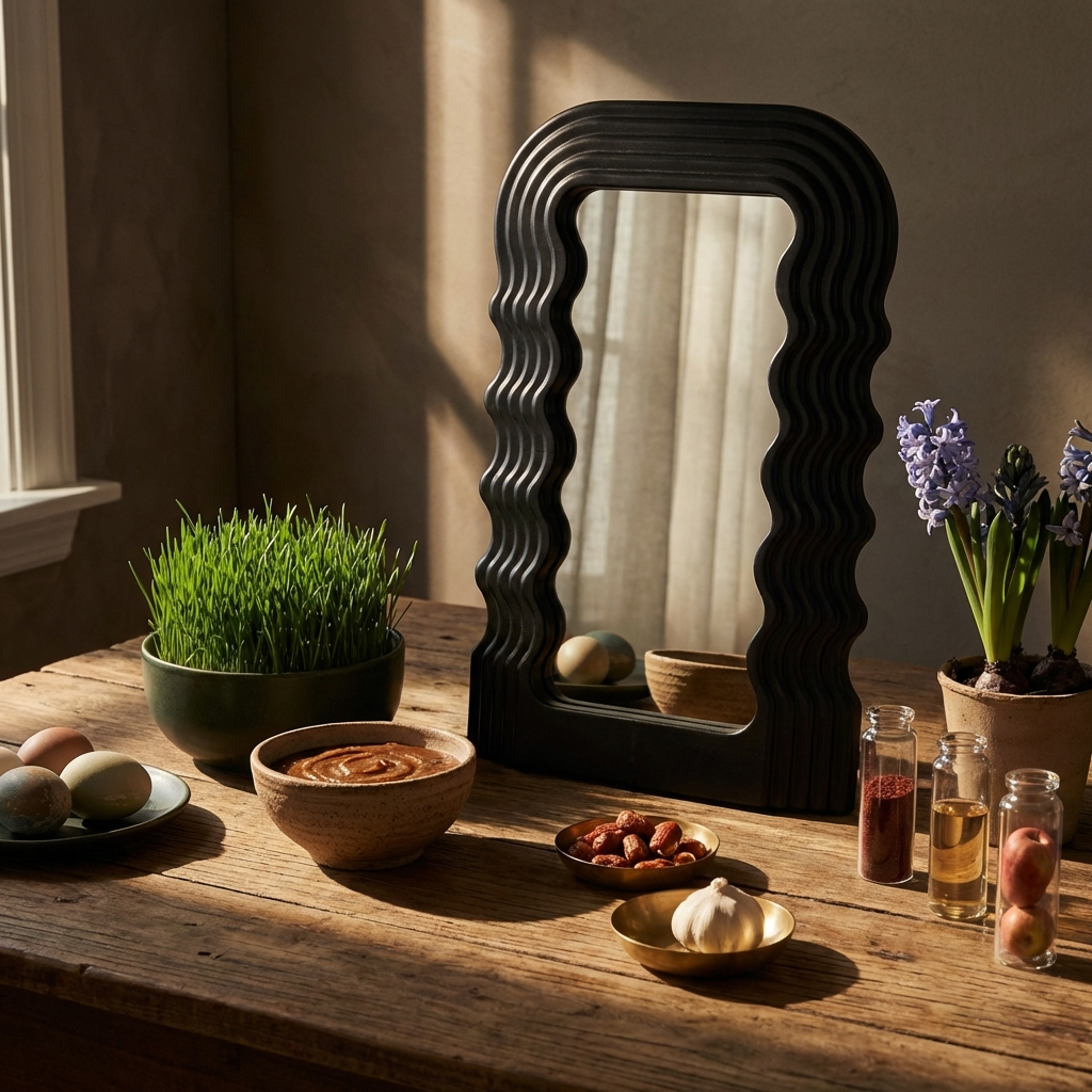 Black Wavy Mirror