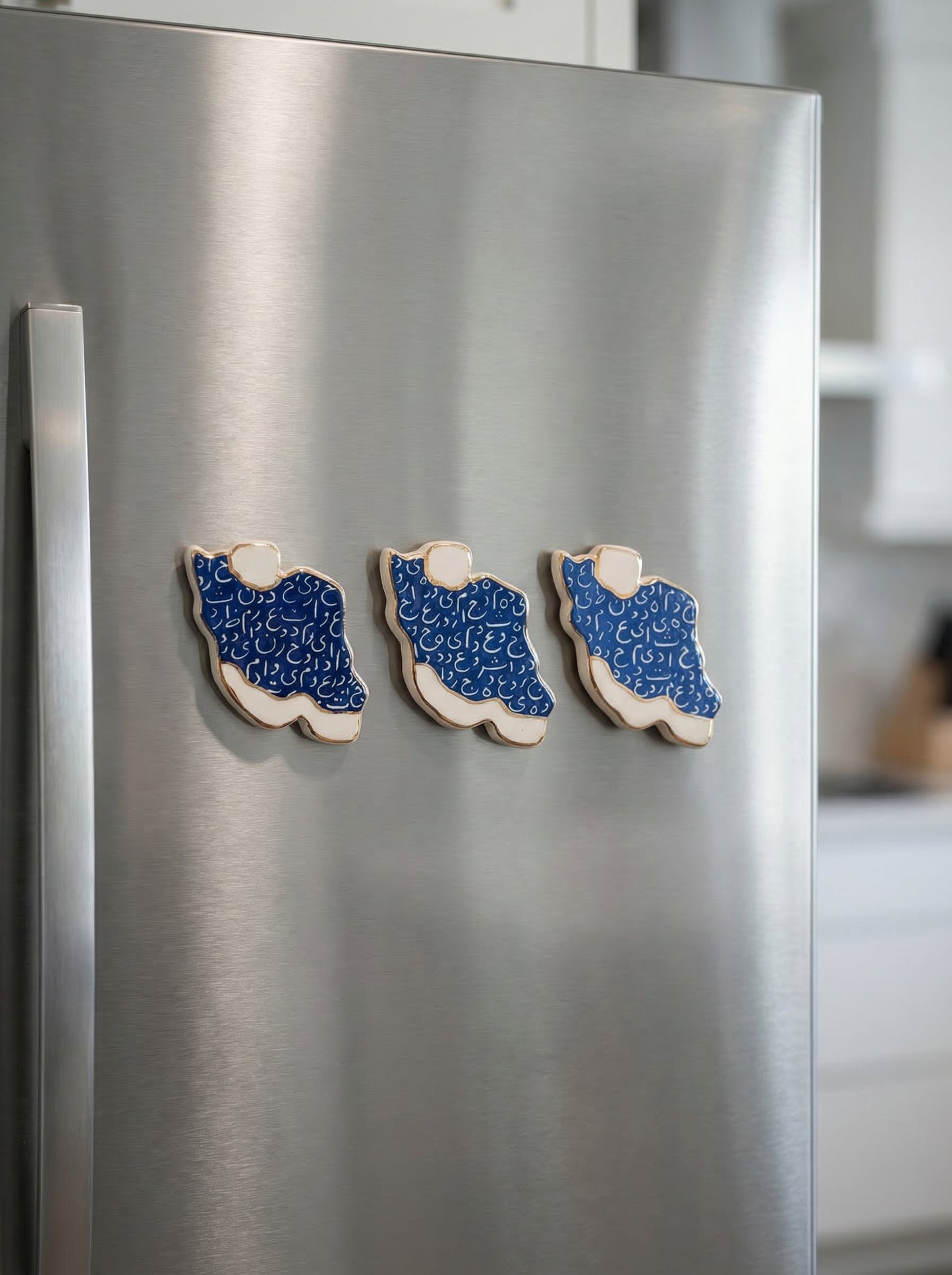 Iran Map Ceramic Fridge Magnet | Persian Calligraphy