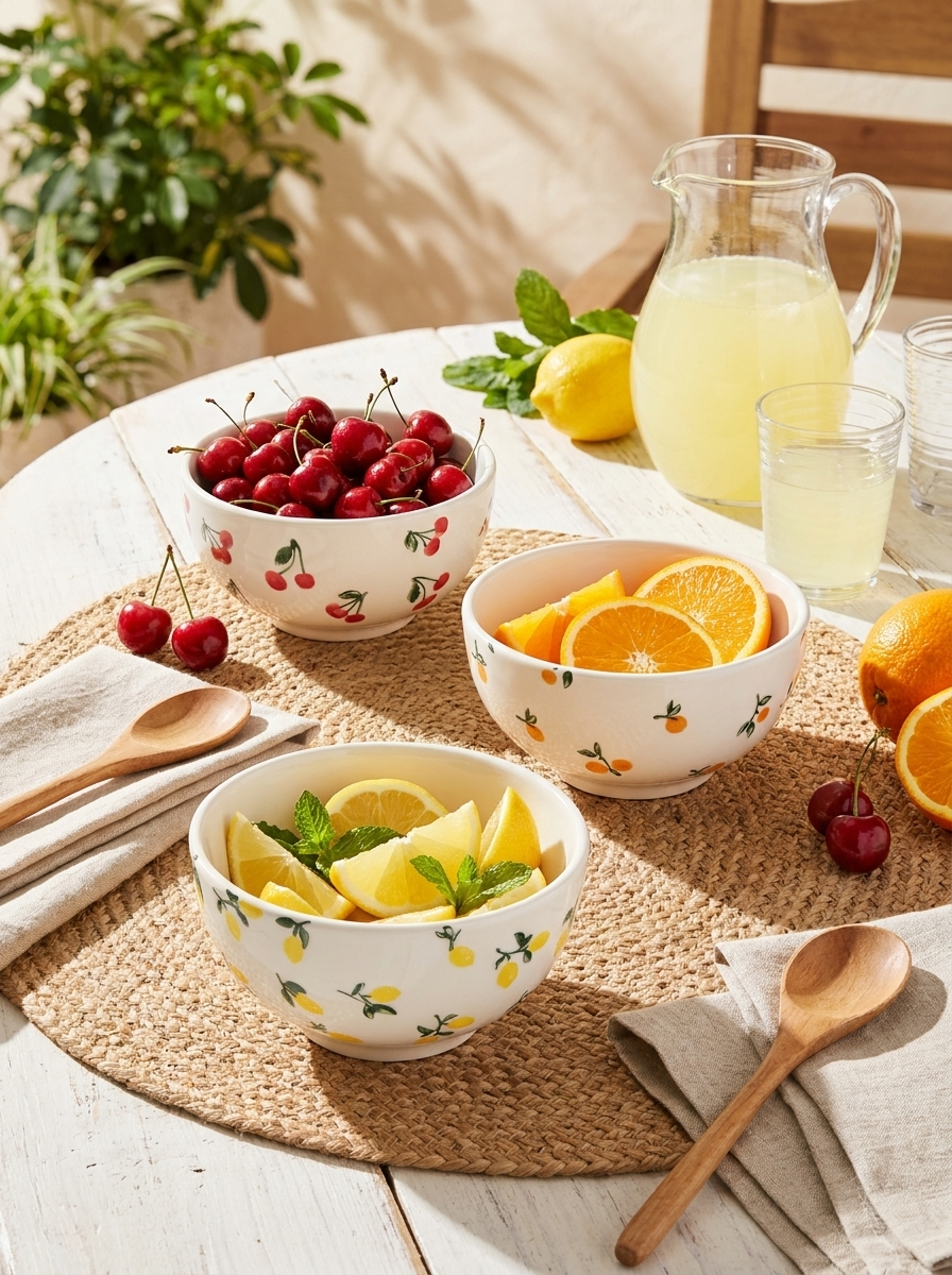 Small Bowl with Lemons, Cherries & Oranges