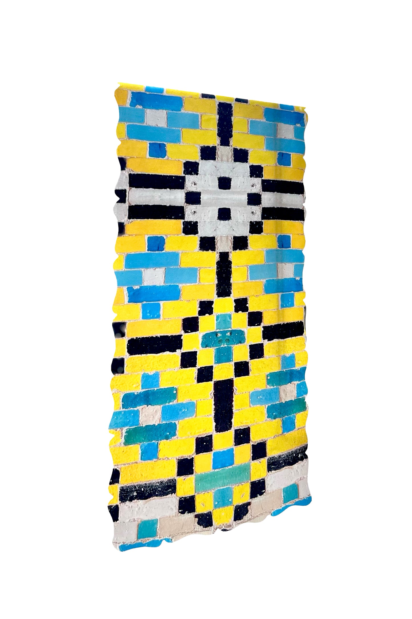 Blue and Yellow Grid Table Runner