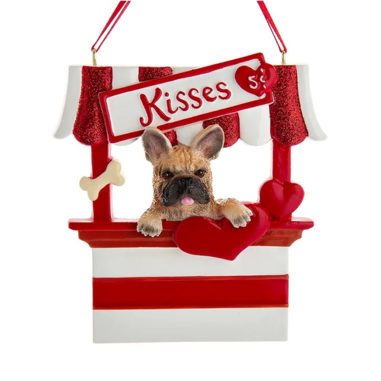 French Bulldog Puppy “Kisses 5 cent” Christmas Ornament