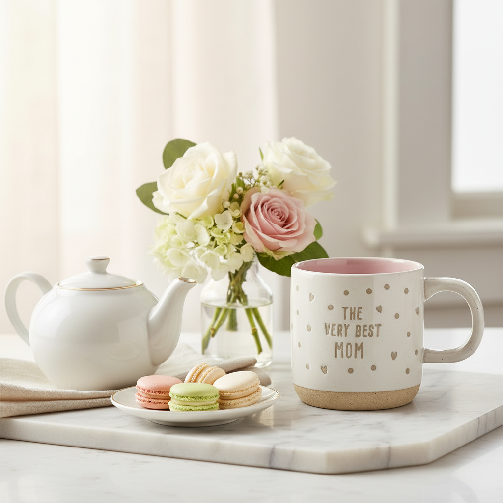 “The Very Best Mom” Stoneware Mug | Mother’s Day Gift | 16oz Coffee Mug