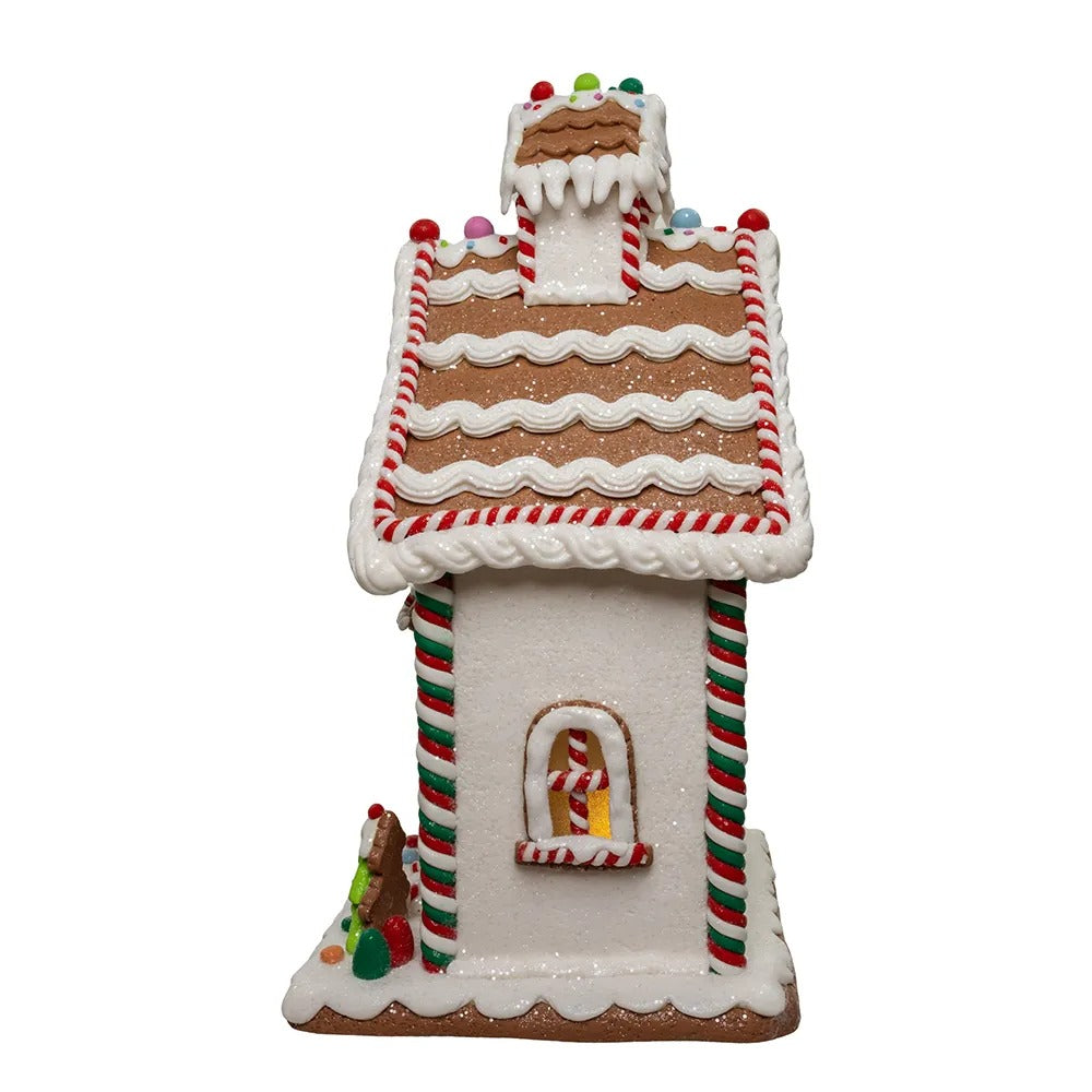 Gingerbread House with Santa Table Piece