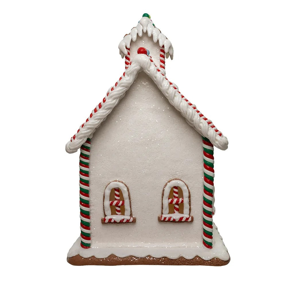 Gingerbread House with Santa Table Piece