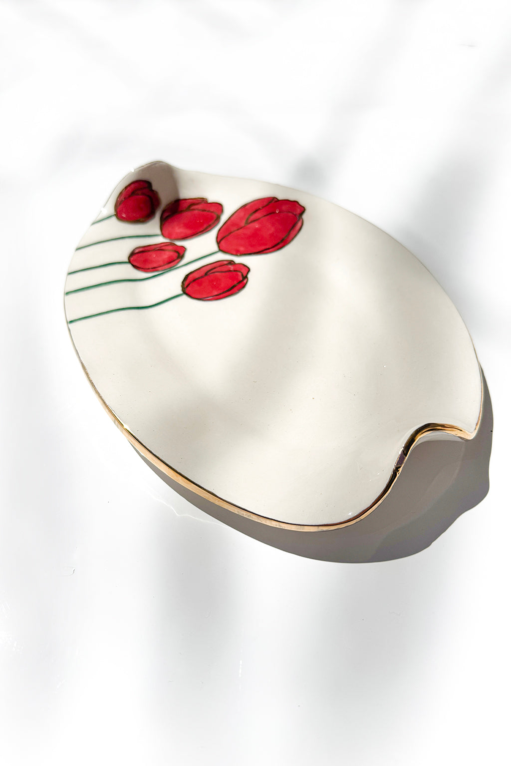 Red Tulip Oval tray
