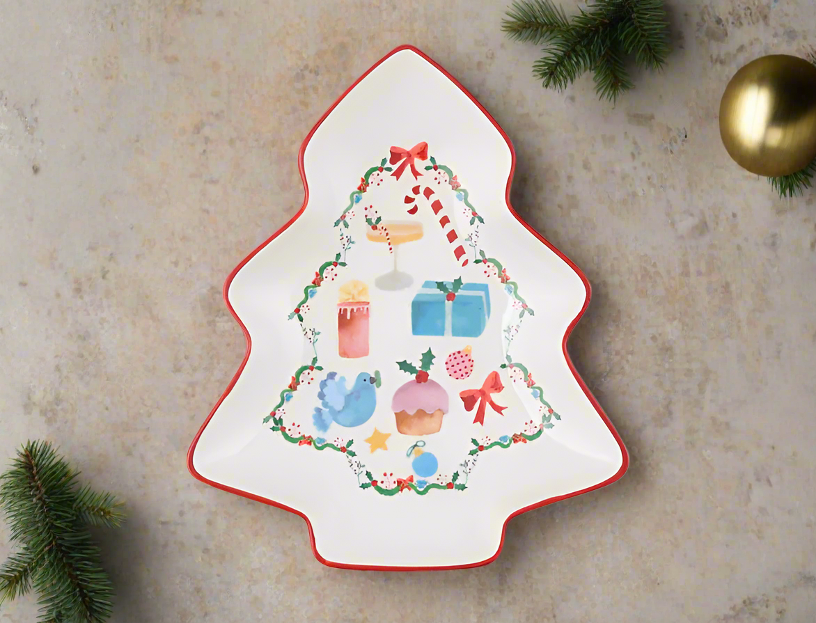 Christmas ville Tree-Shaped Dish