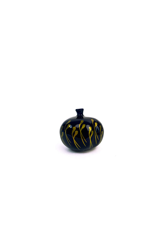 Navy Ceramic Pomegranate Gold M