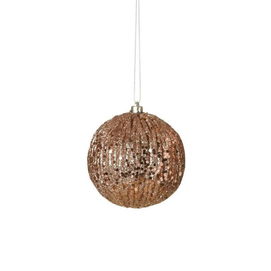 Glitter Ball Ornament | Rose Gold