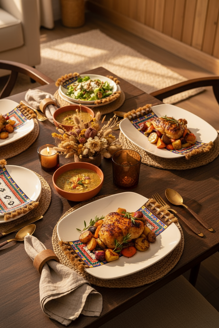 Handmade Kilim Ceramic Plates