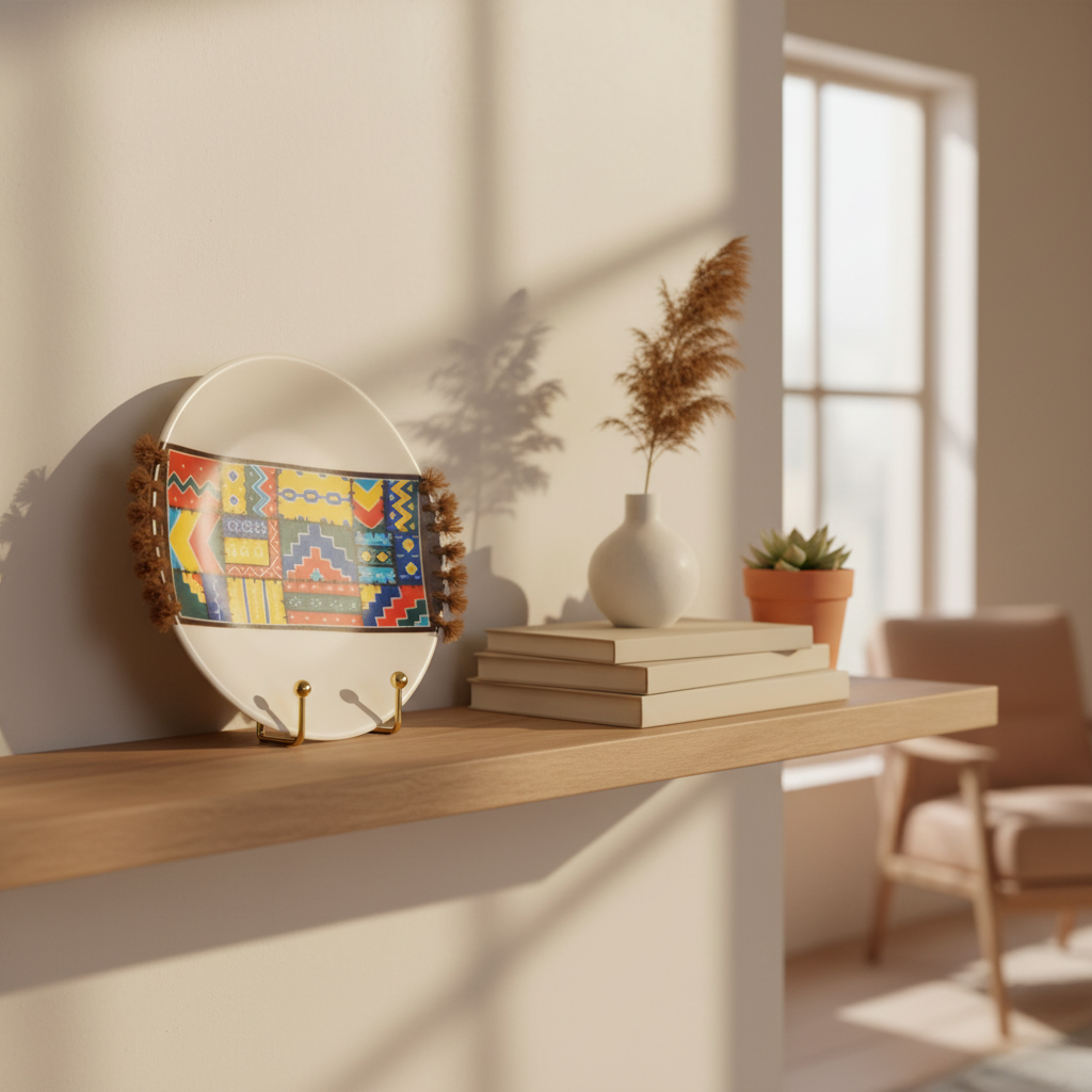 Handmade Kilim Ceramic Plates
