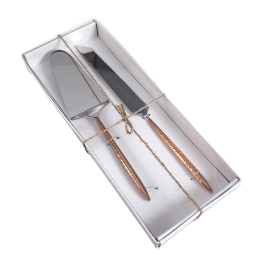 Copper & Silver 2-Piece Cake & Pie Server Set