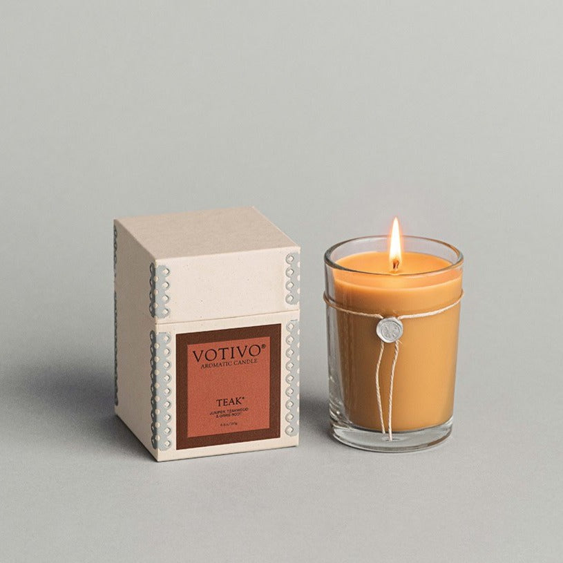 Votivo Teak 6.8 OZ Aromatic Candle