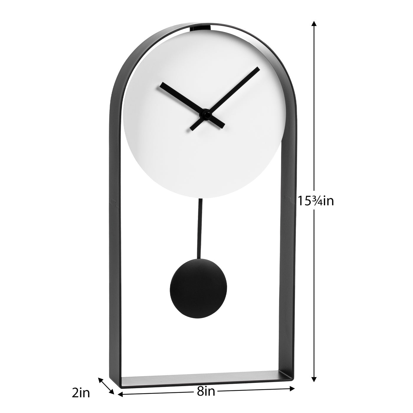 Black And White Pendulum Table Clock