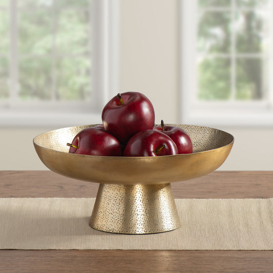 hammered brass standing bowl