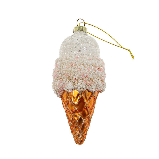 Triple Scoop Ice Cream Cone Ornament