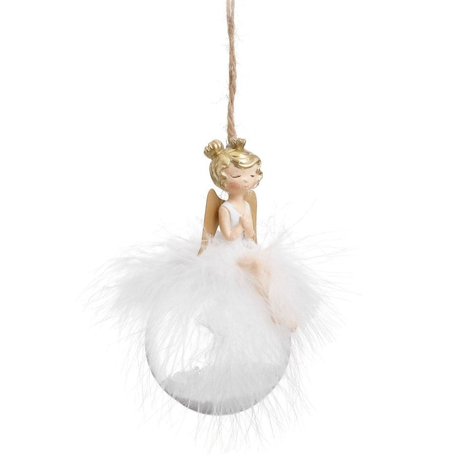 Angel Ornament - White And Gold