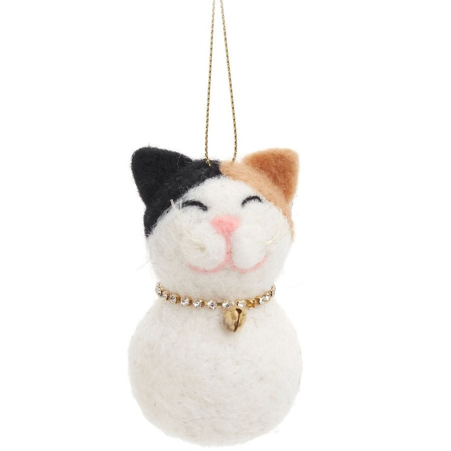 Wool Cat Christmas Ornament