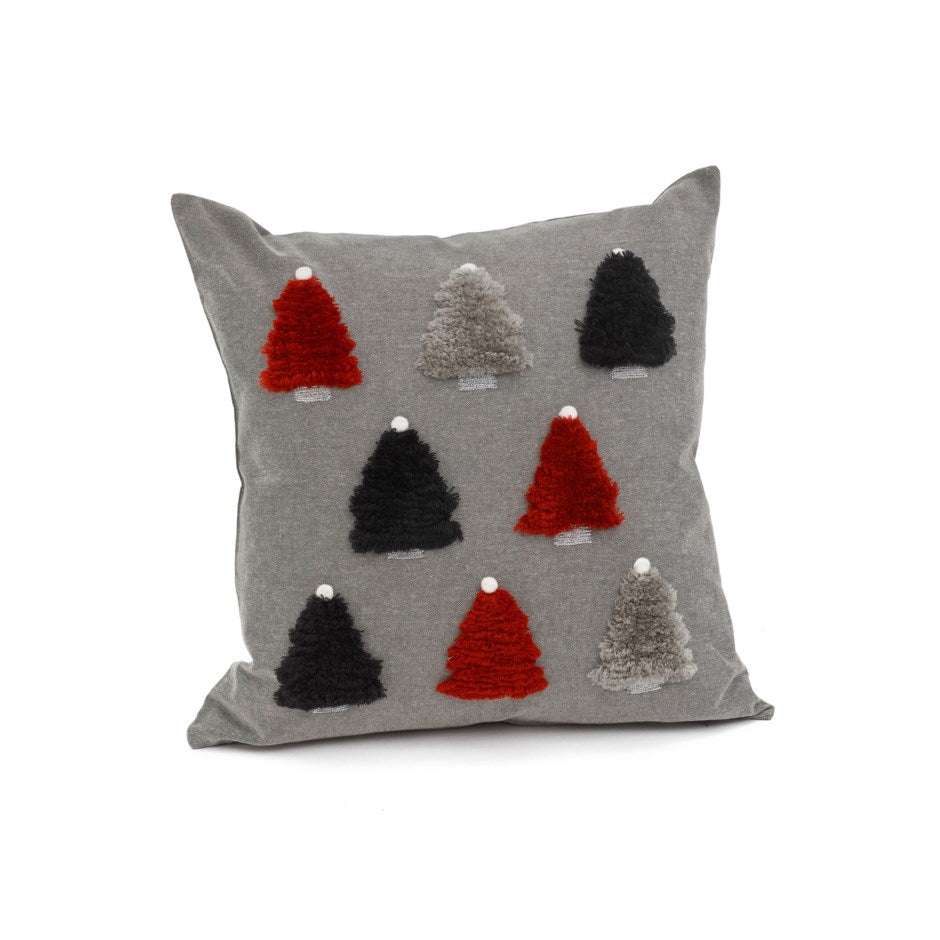 Red And Grey Christmas tree Cushions