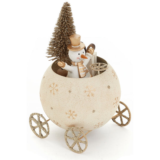 Snowman In A Carriage Christmas Décor