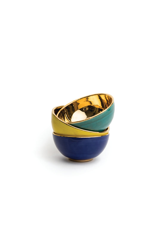 Gold And Colorful Ceramic Bowls