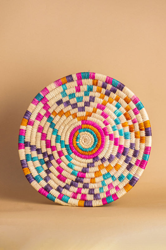 Colorful Wicker Tray - Decorative Wall Décor