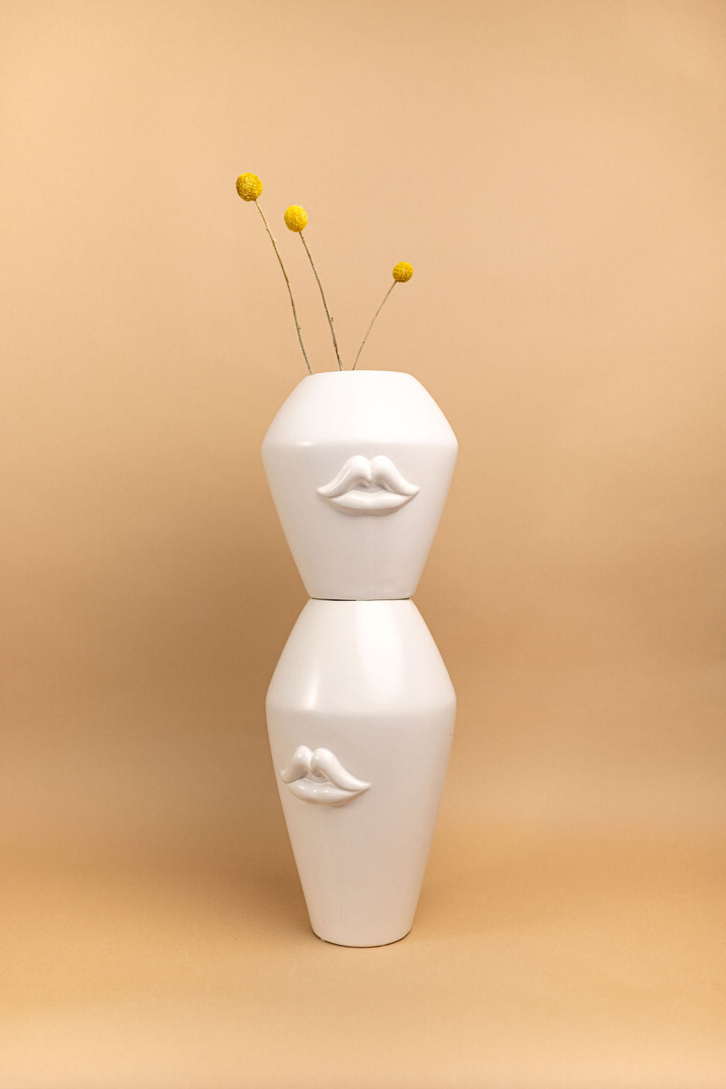 White Ceramic Lip Vase
