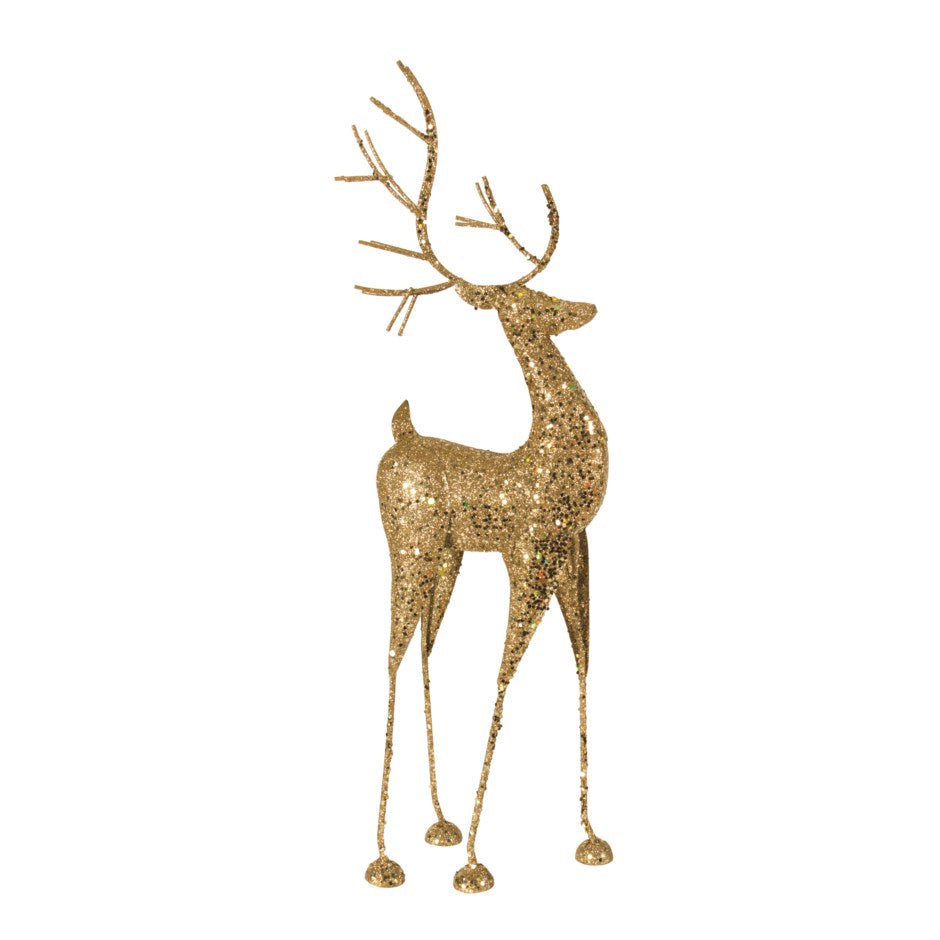 Glitter Gold Metal Decorative Christmas Deer