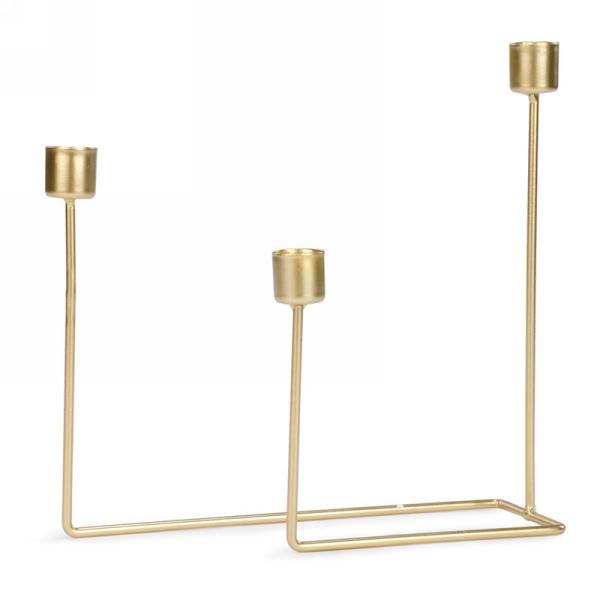Gold triple candle holder