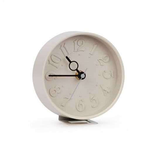 Round Beige Table Clock