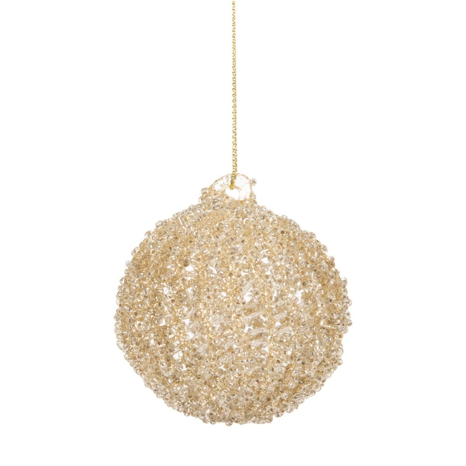 Gold Glitter Christmas Ball Ornament