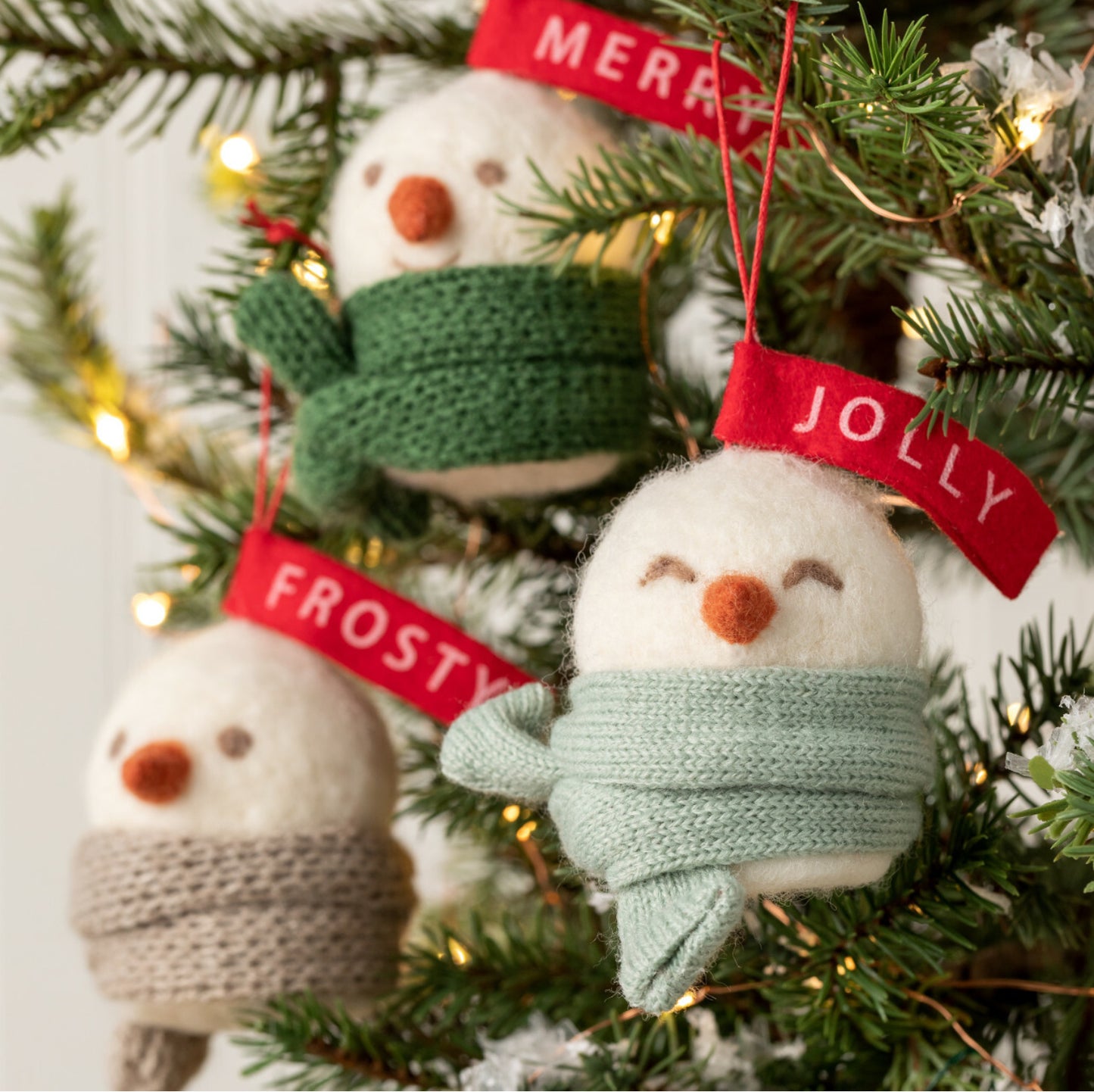 Frosty Merry Jolly Snowman Ornaments | 3 Assorted
