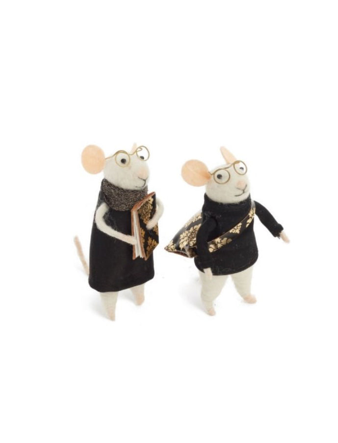 Wool Mouse Black And White Christmas Ornament | Cutest Couple Ornament