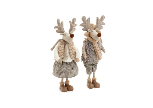 Moose Couple Christmas Standing Décor